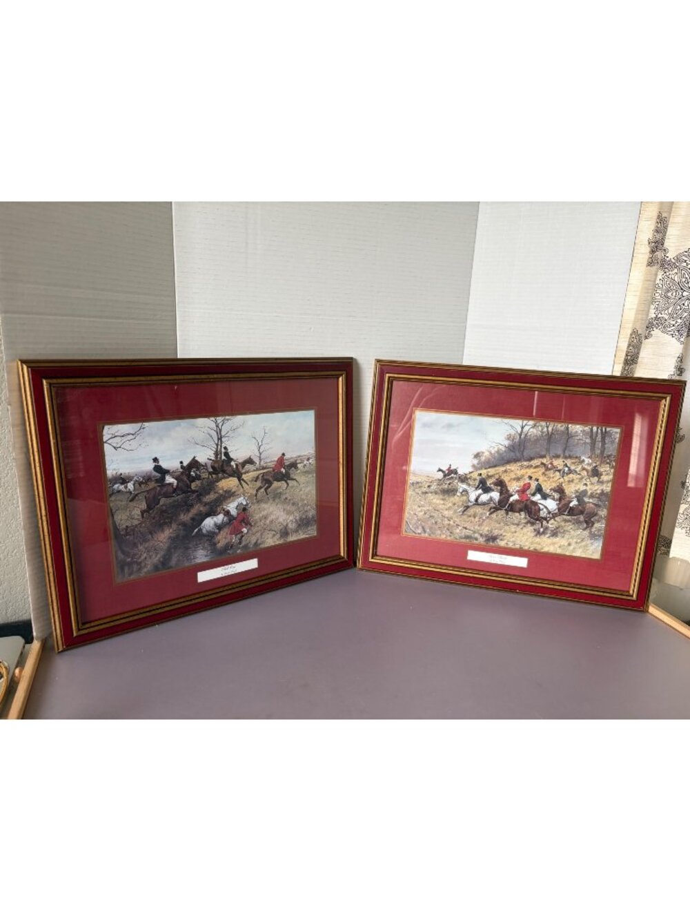 Set Of 2 Framed Hunting Prints By George Wright - "Full Cry" & "Gone Away" With